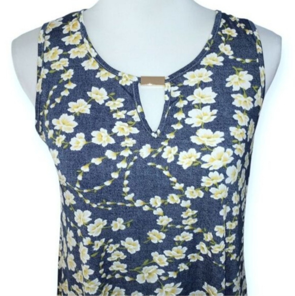 Espresso Blue and Yellow Floral Dress Sz.S EUC. - Picture 4 of 8